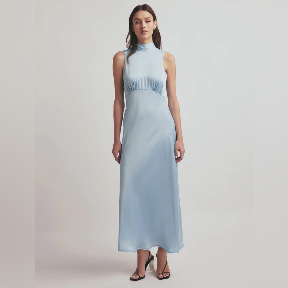 Favorite Daughter Women's Blue The Whisk Me Away Satin Dress size 4.